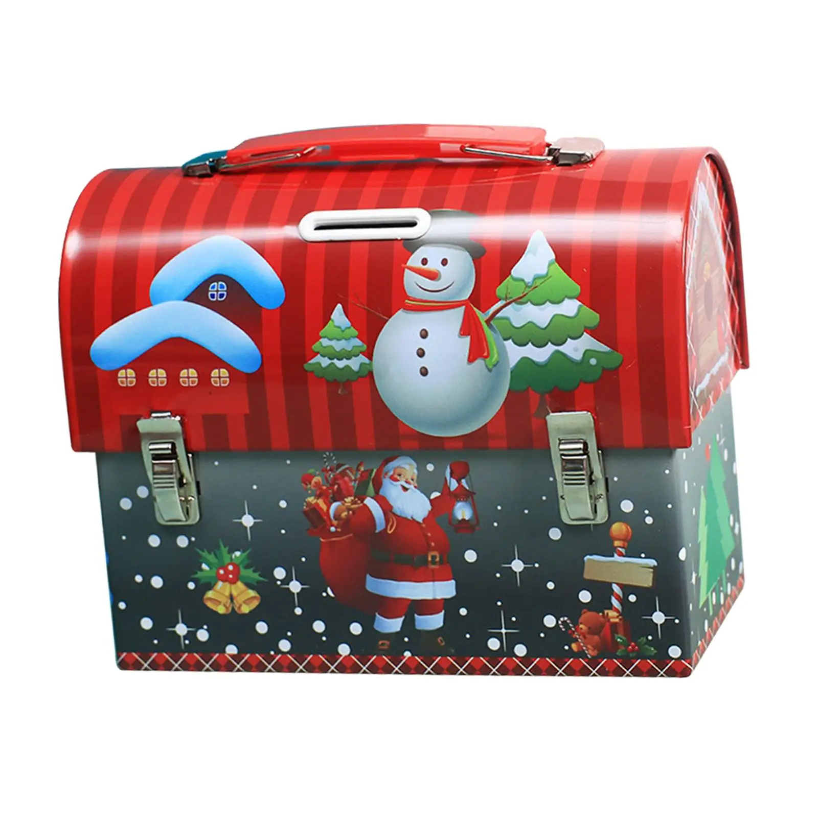 Christmas Cookie Tins Tinplate Candy Boxes Holiday Empty Tins Xmas Metal Gift Box for Xmas Party Favor Goody Treat
