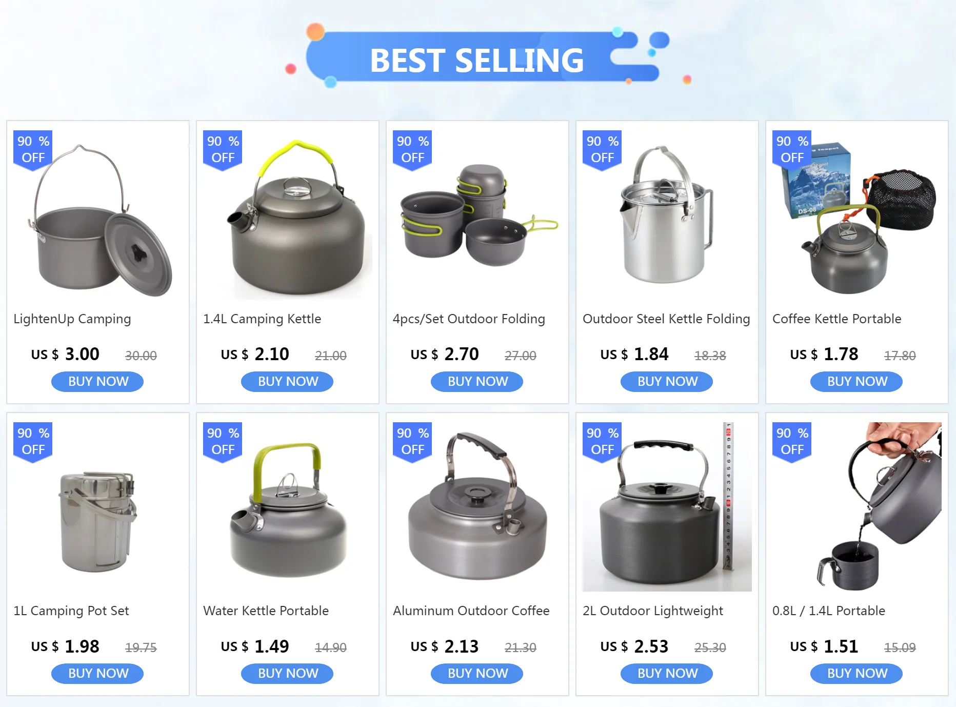 0.8L/1.4L Large Capacity Camping Tea Coffee Pot Aluminum Alloy Water Kettle  Pot Lightweight for Hiking Backpacking Picnic Travel