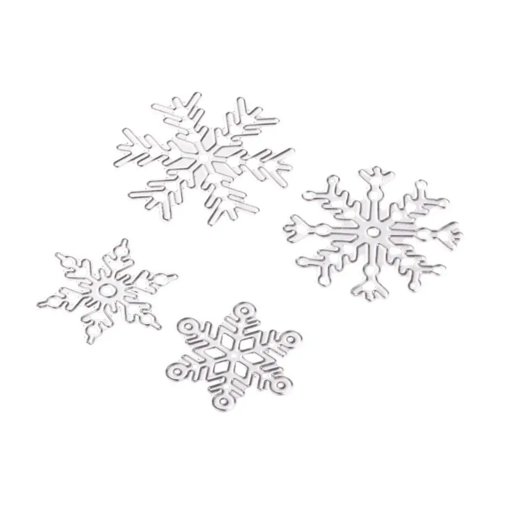 4 Pieces Snowflake Shape Metal Cutting Dies Stencils Template Tool for