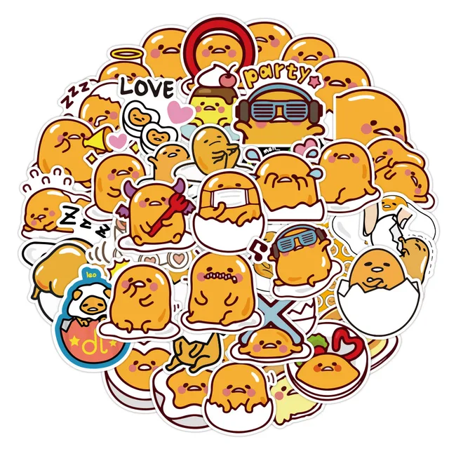 60/120PCS Sanrio Cute Gudetama Graffiti Sticker Anime Kawaii Lazy Egg  Waterproof Suitcase Notebook Sticker Reward Gift - AliExpress
