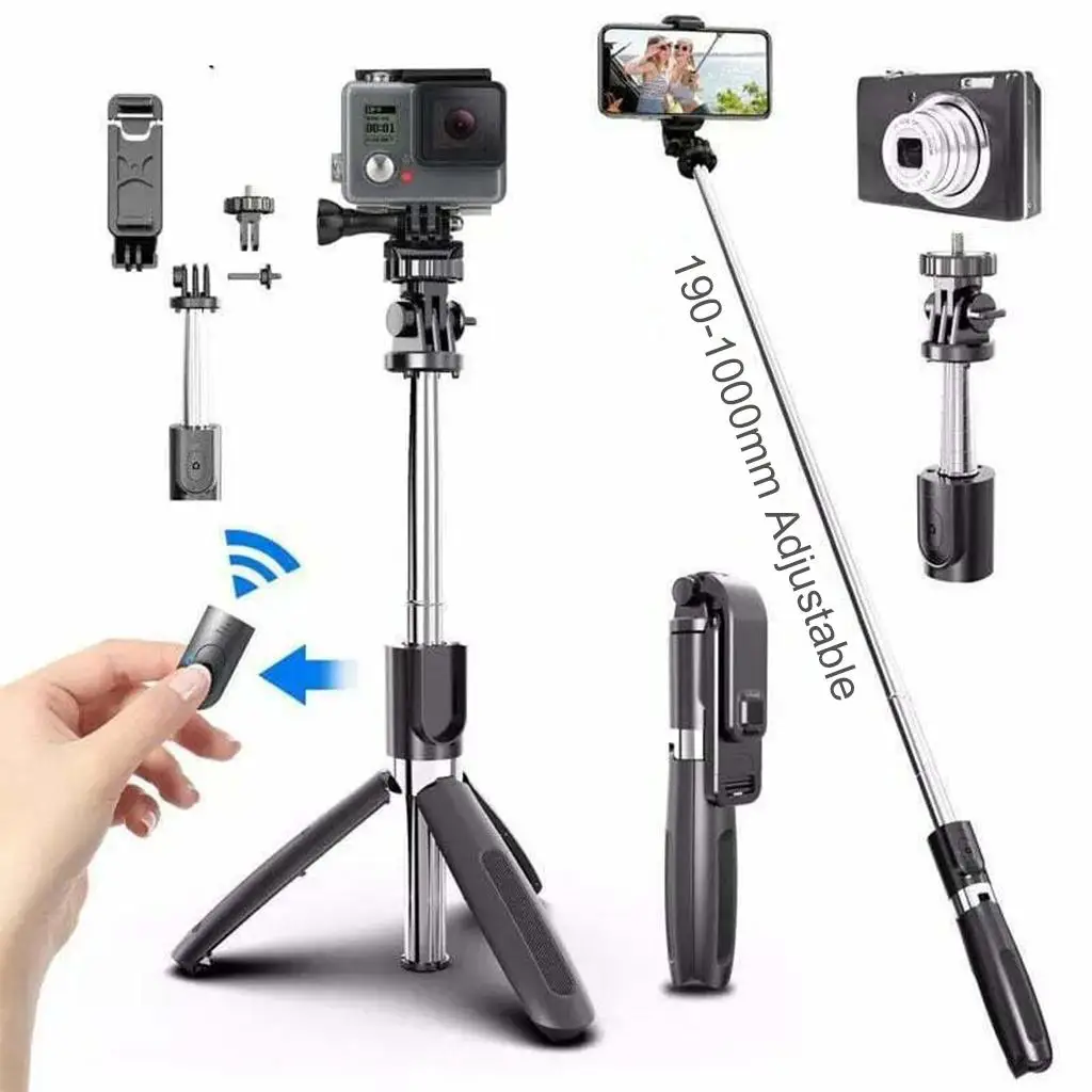 Selfie Stick Tripod,Extendable  Selfie Stick with  Remote,Compatible with Smartphones & Action Cameras