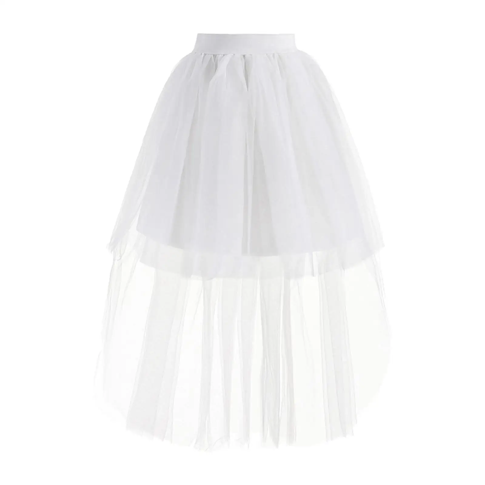 Women Tutu Tulle Skirt Layered MIDI Skirt Elastic High Waist Overlay Maxi Skirt Cocktail Proms Wedding Formal Adult Bridal Girls