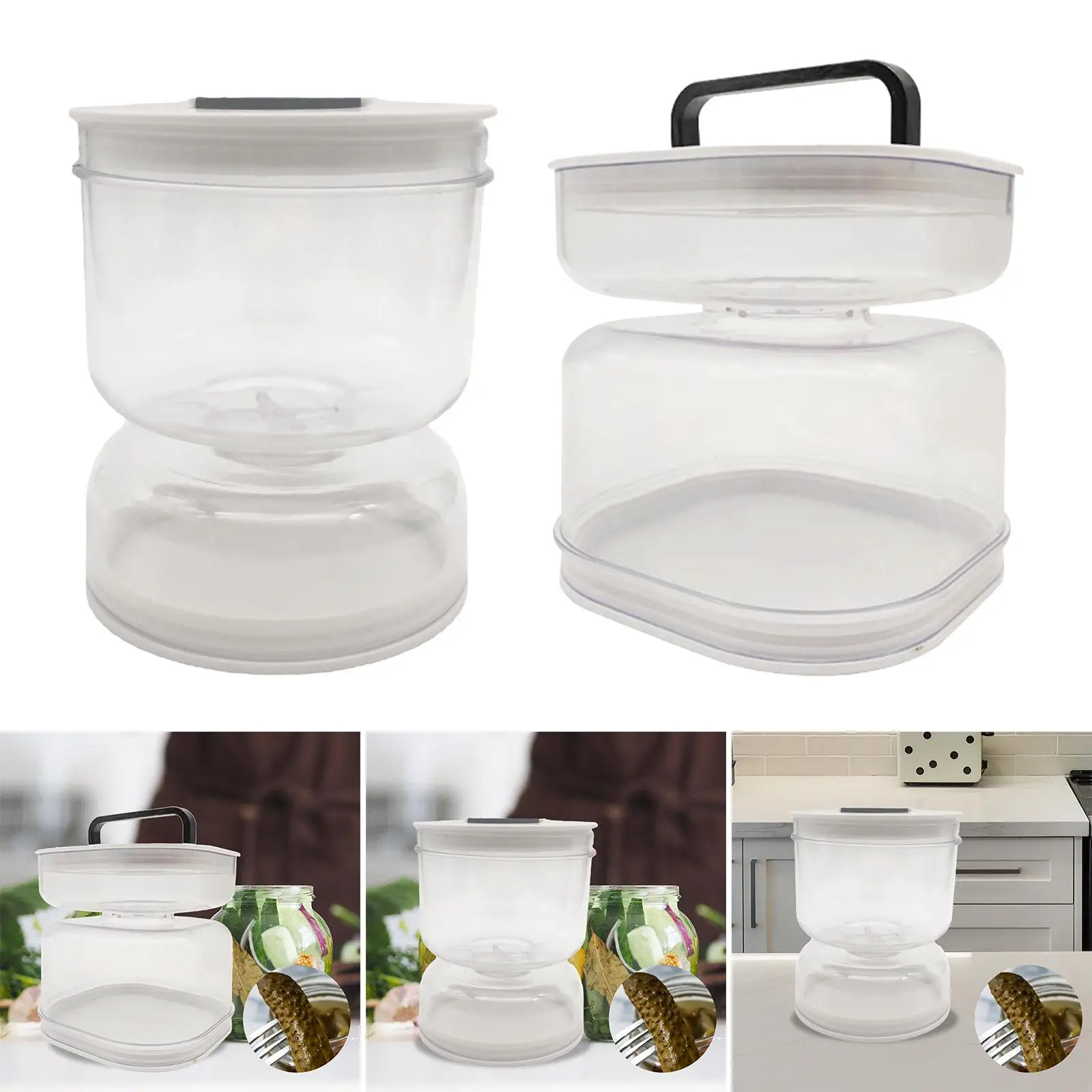 Olive Hourglass Jar Airtight Kimchi jar Accessories Juice Separator Pickle Flip