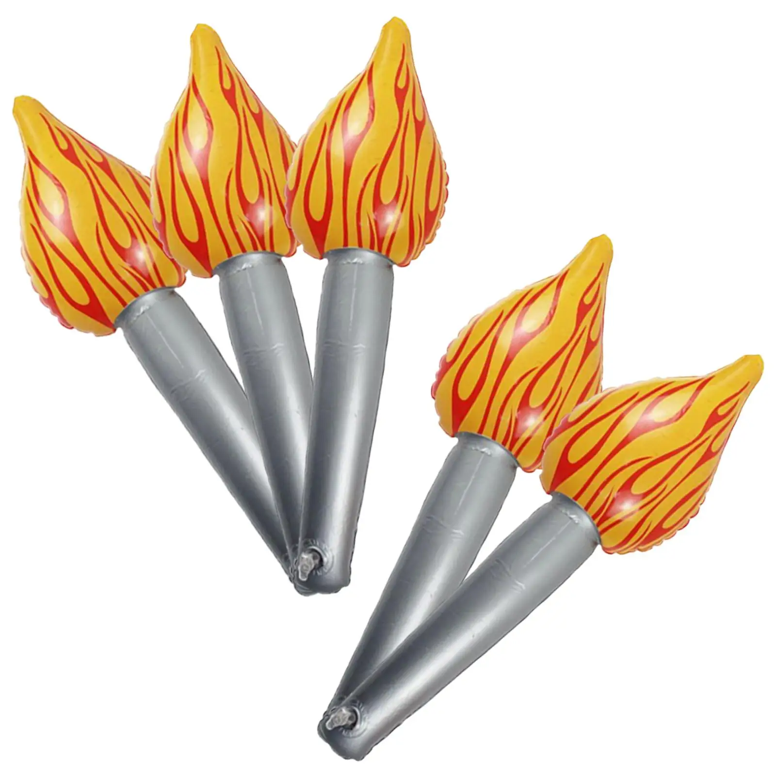 5x Inflatable Flame Toy PVC Balloons 15inch Fun Torch Balloon for Party Favors Birthday Cosplay Sports Decoration