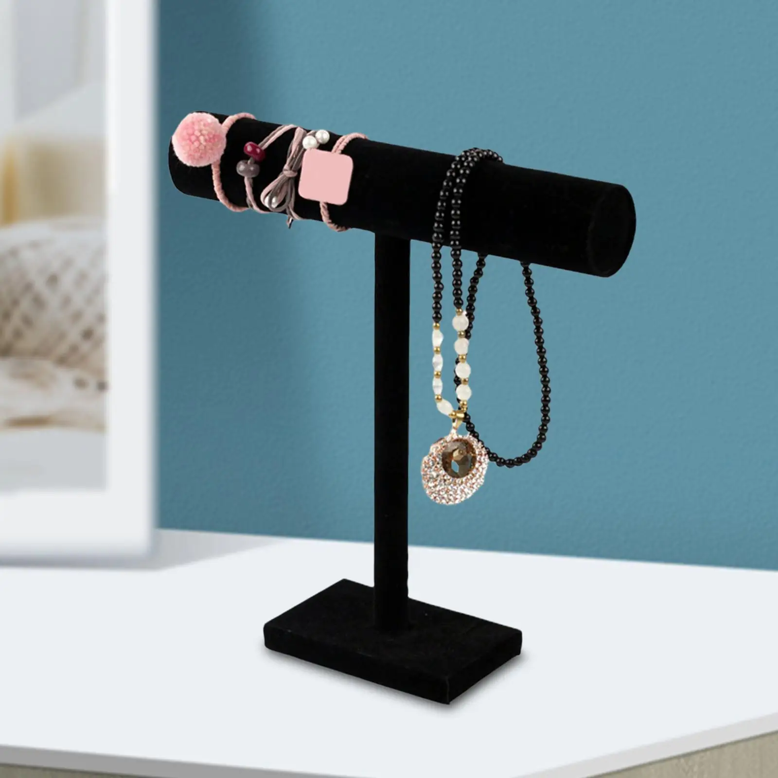 Necklace Holder Organizer T Bar Durable Tower Stand Bracelet Necklace Display Stand for Necklace Scrunchie Watch Tradeshow Store