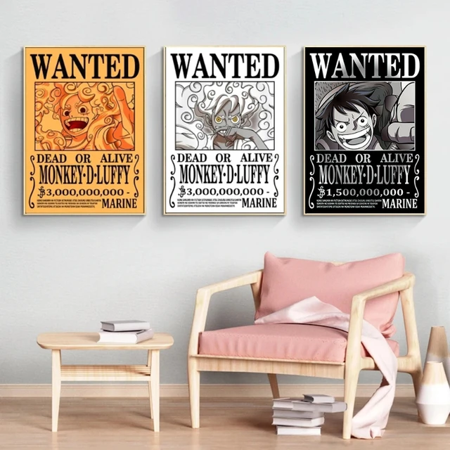 New One Piece Four Emperors Luffy 3 Billion Vintage Poster Kids Room Living  Room Decor Pirate Wanted Paintings Collection Gift - Action Figures -  AliExpress