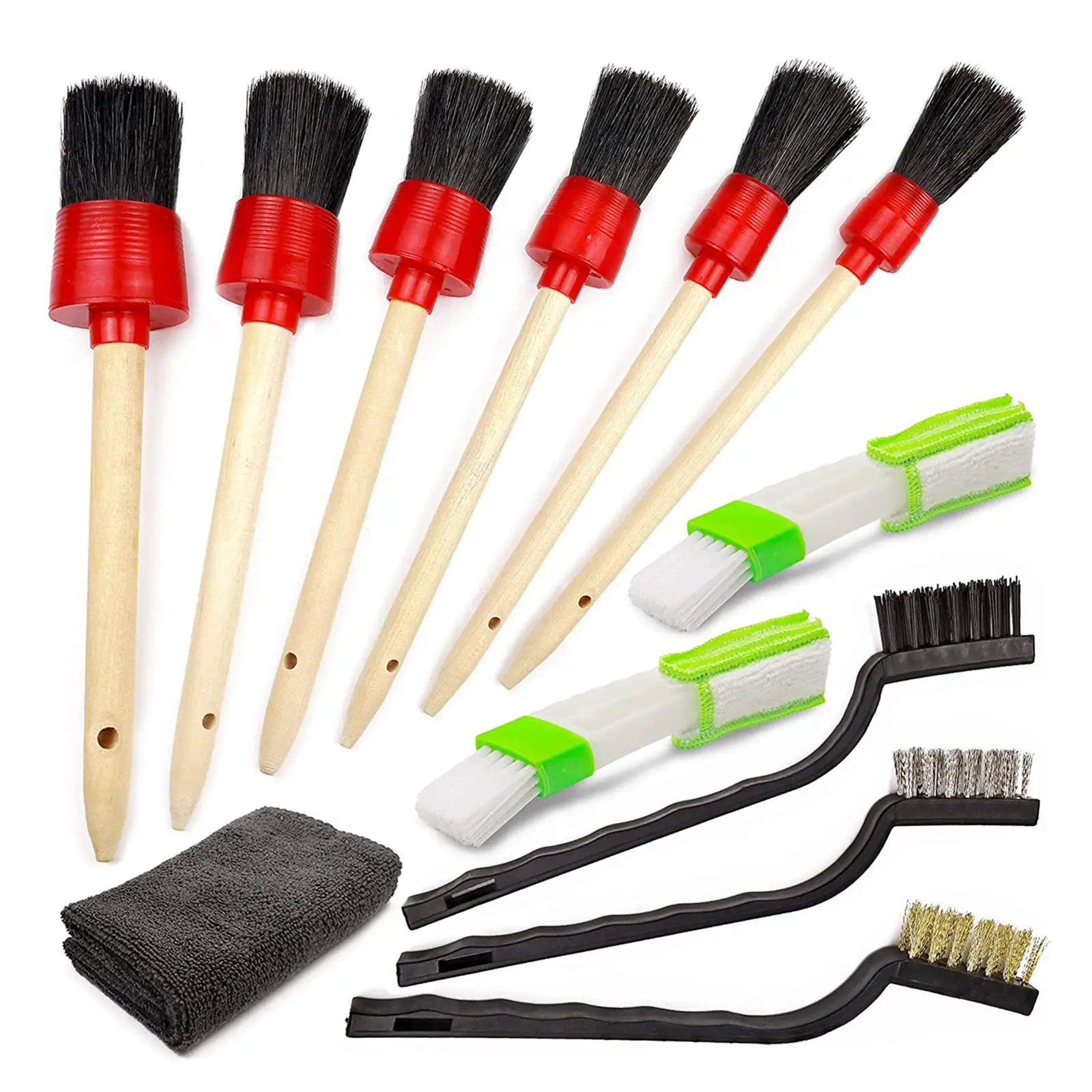 12 Pieces Detailing Brush Set Detail Cleaning for Cleaning Wheels Dashboard