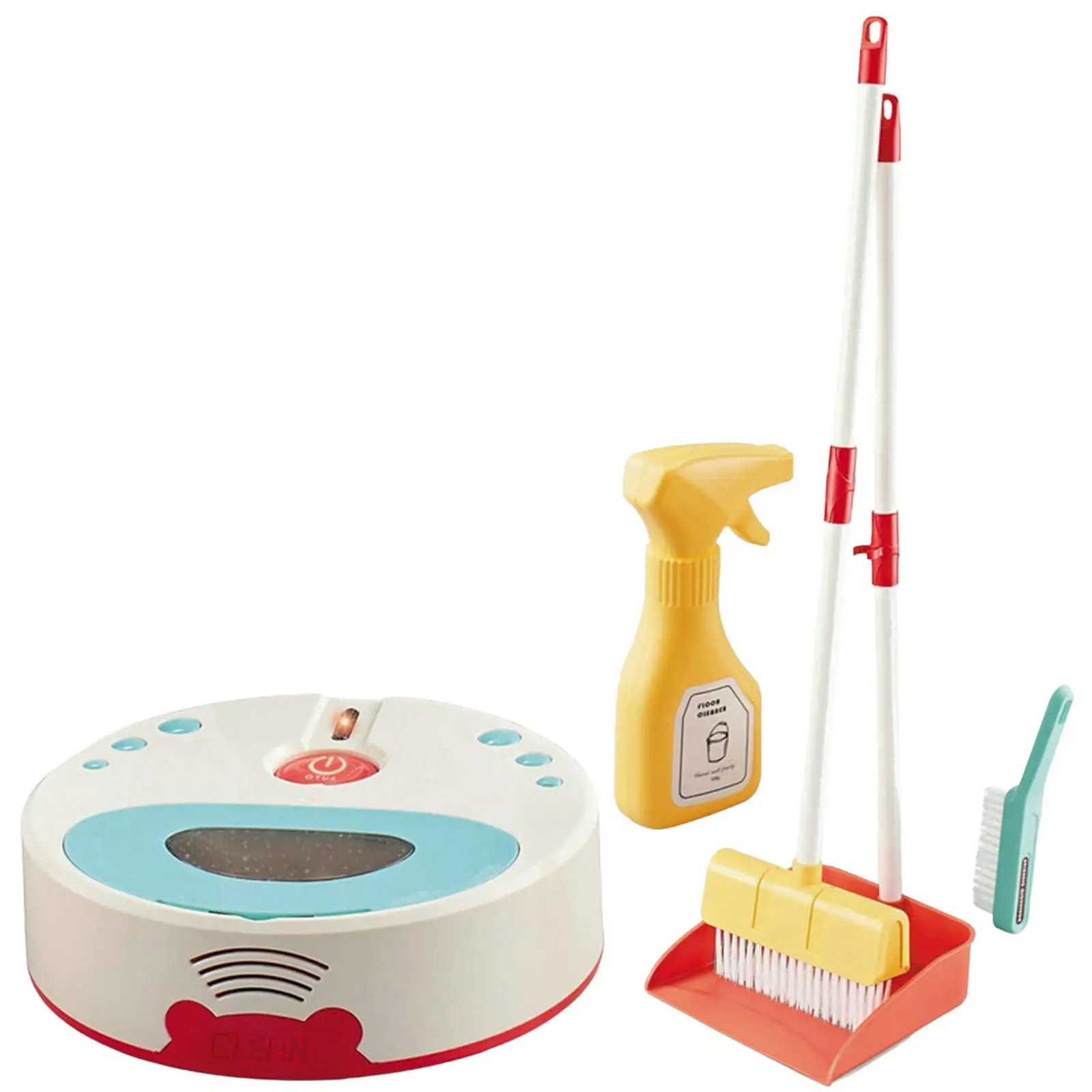 5 Pieces Kids Cleaning Tools Set Toy Role Play Game Simulation Sweeping Robot Toy Pretend Play House Cleaning Tools for Children