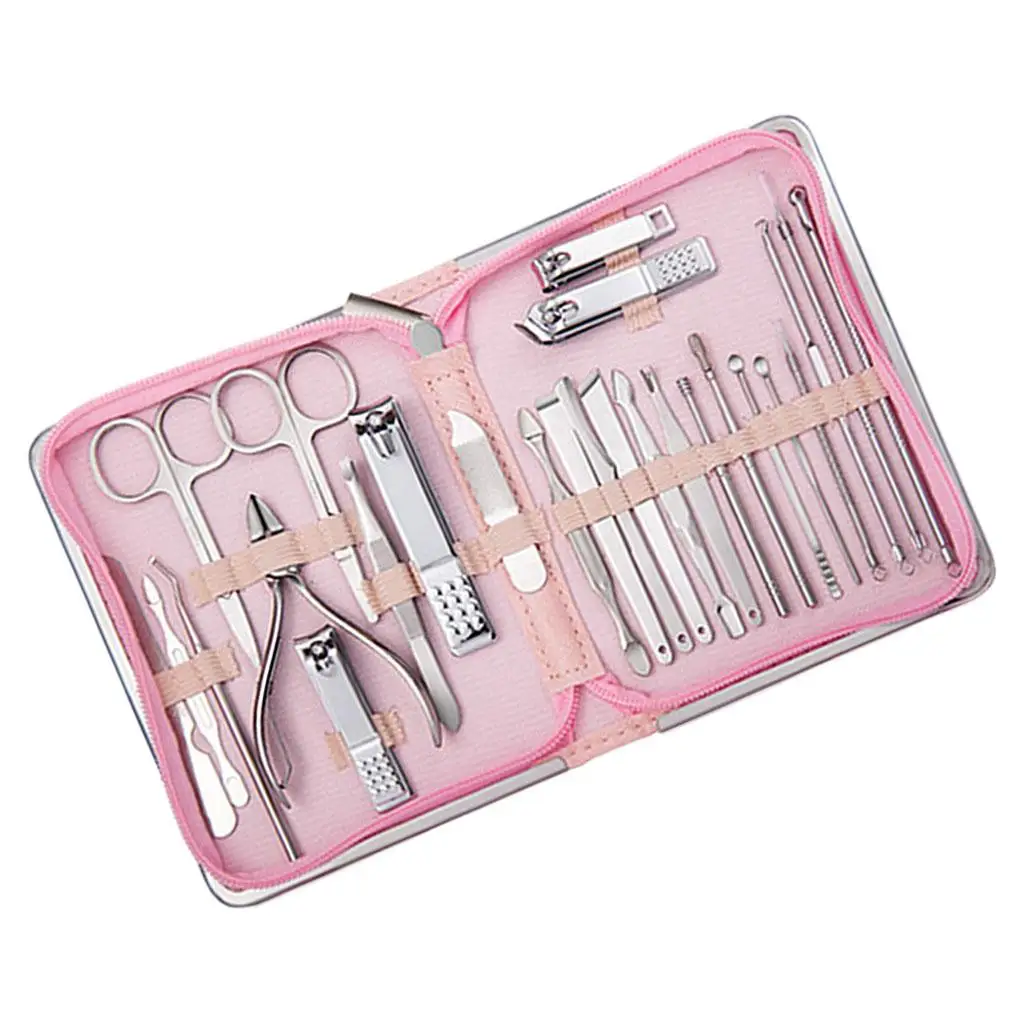 26 in 1 Manicure Set Grooming Care Tools Nail Scissors Grooming Kit for Men