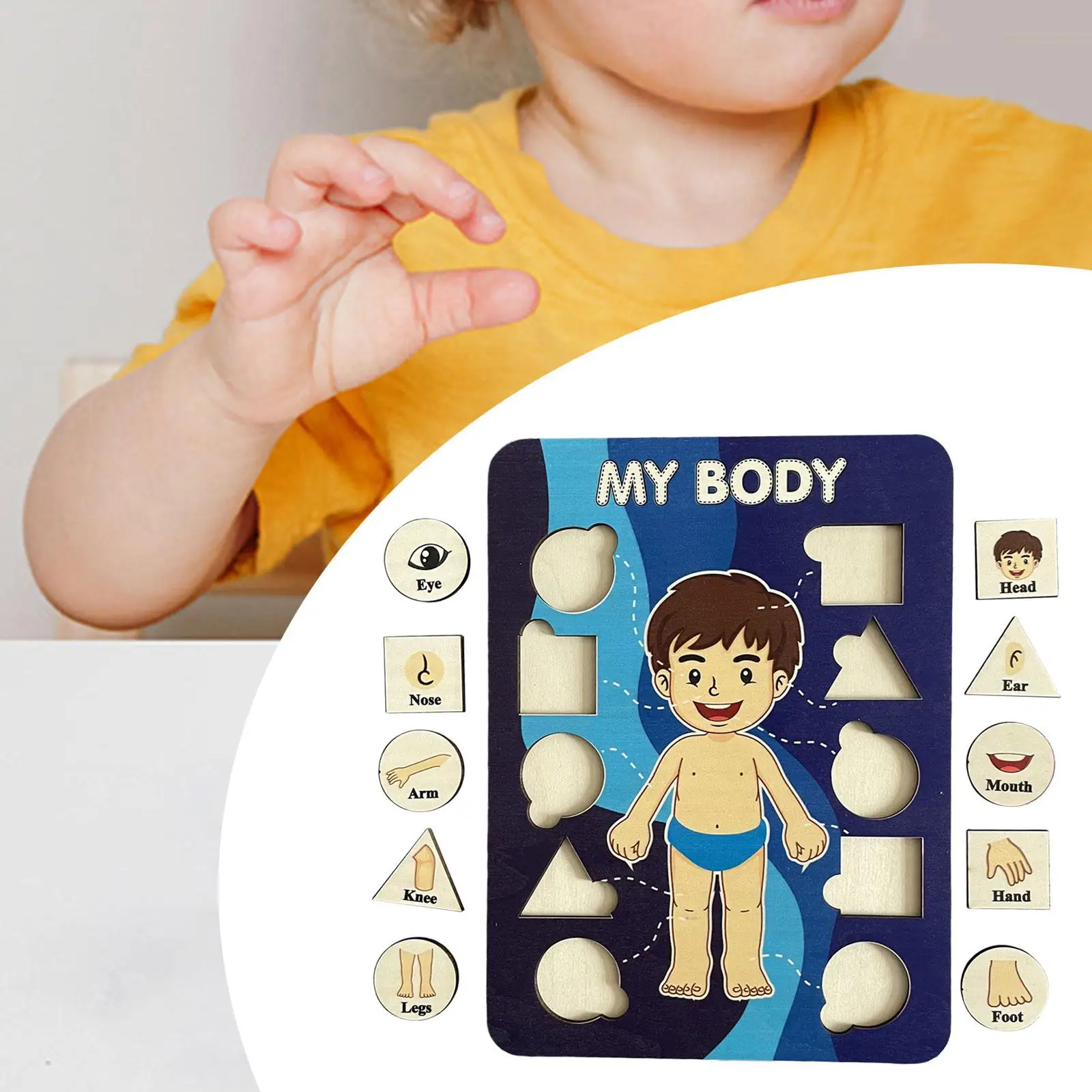 Learning Human Body Parts Body Puzzle for kids Learning Activities Wood Peg Puzzle Game for Kids for Birthday Gift Kids