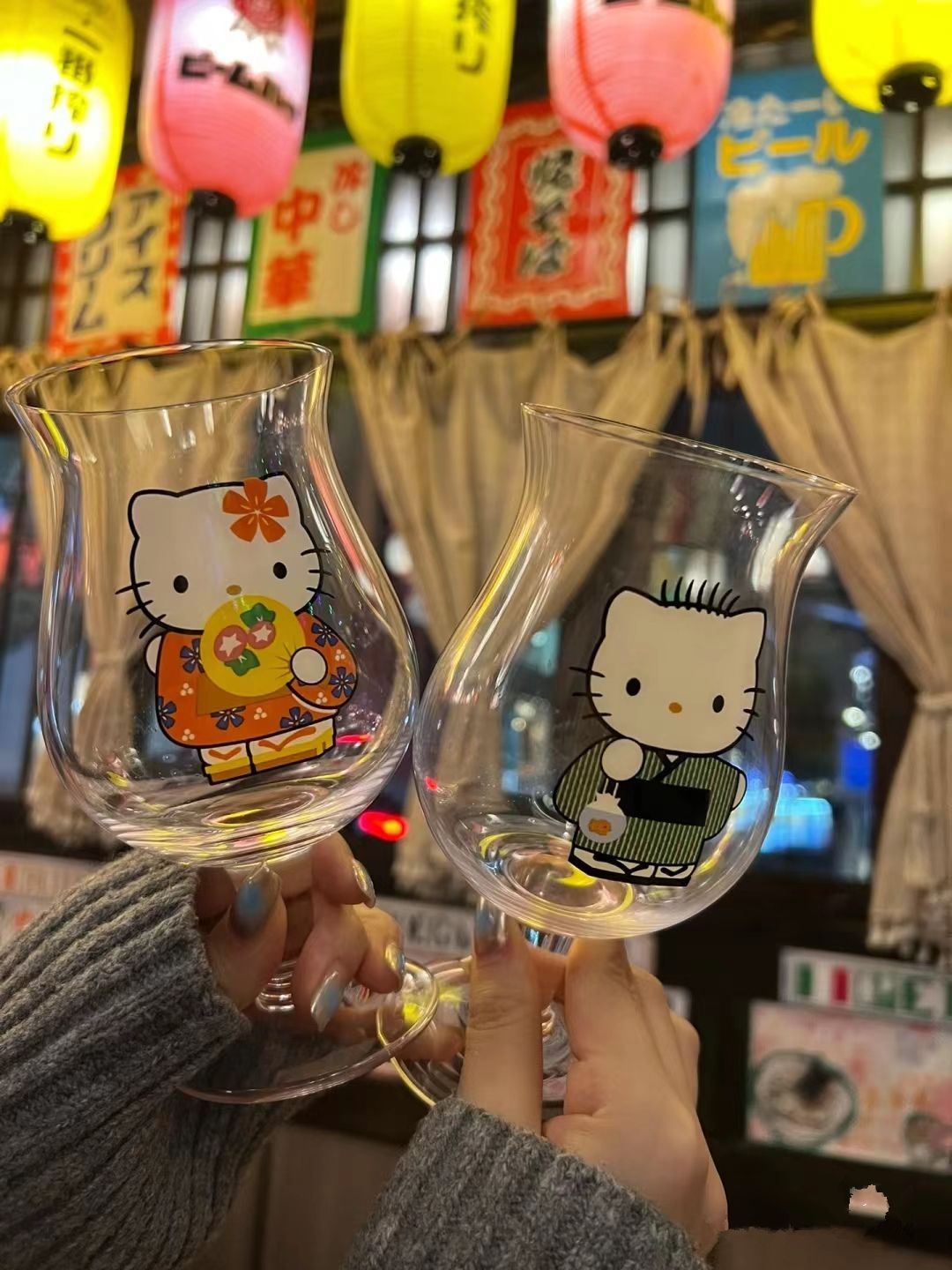 Бокал с аниме Kawaii Hello Kitty, бокал для холодных напитков, сока, бокал  для вина Sanrio, бокал для пива Hello Kitty, бокал для вина | AliExpress