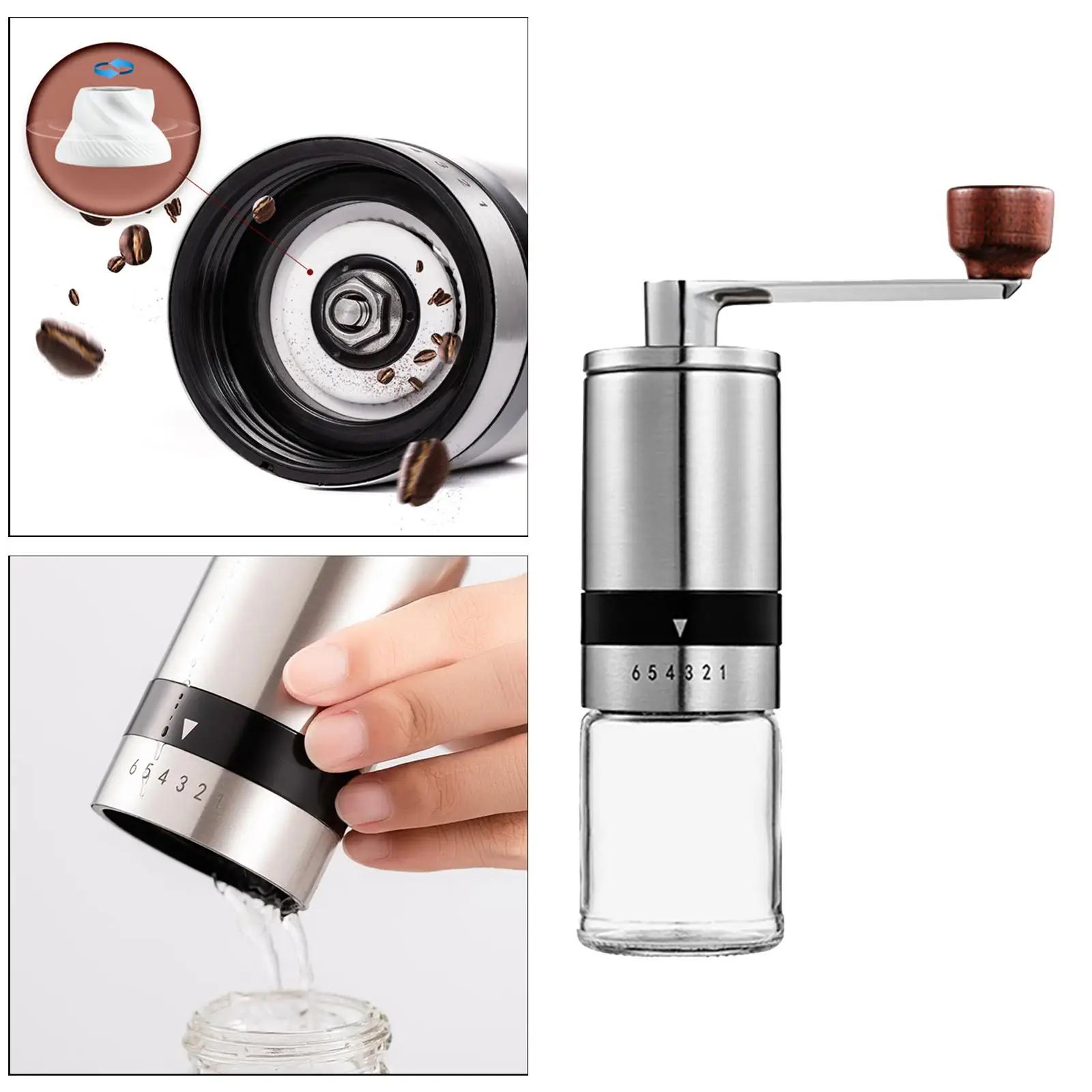 New Manual Coffee  Portable Hand Crank  Stainless Coffee Mill