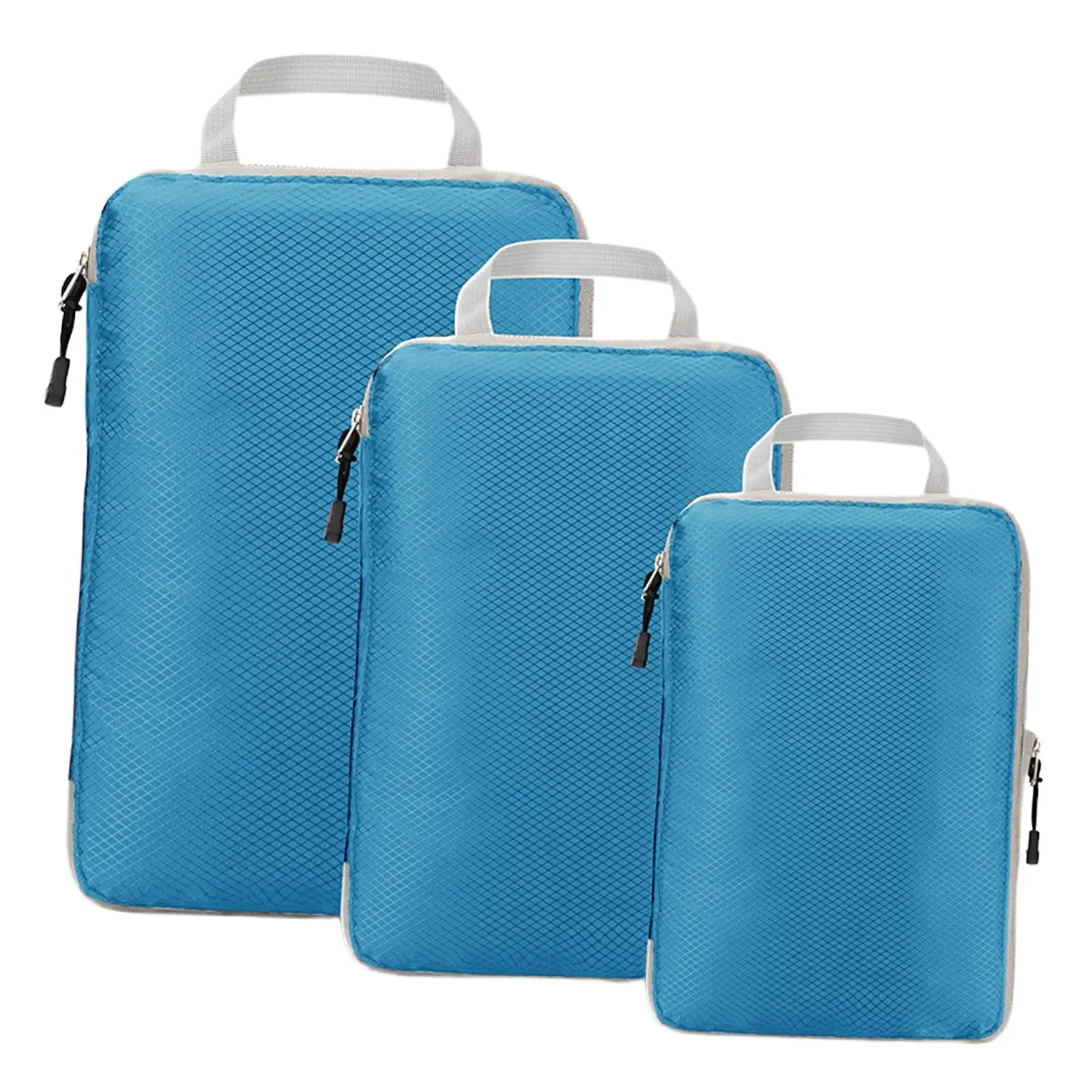 3Pcs Travel Compressible Packing Cubes with Handbag Men Women for Suitcases