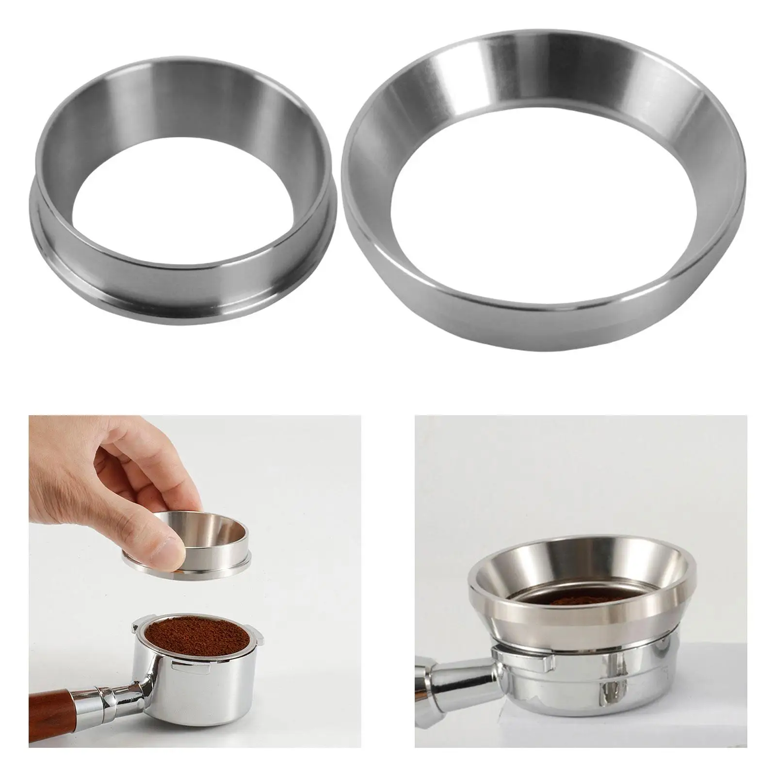 Espresso Dosing Rings Funnel 304 Stainless Steel Fine Workmanship Simple Design Accessories Durable Replacement Easily Clean
