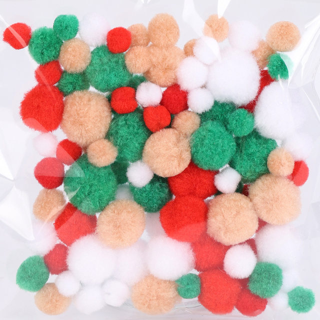 100pcs Christmas Color 0 8 Inch Assorted Pom Poms Craft Pom Pom Balls  Colorful Pompoms For Diy Creative Crafts Decorations Kids Craft Project  Christmas Gift, Discounts For Everyone