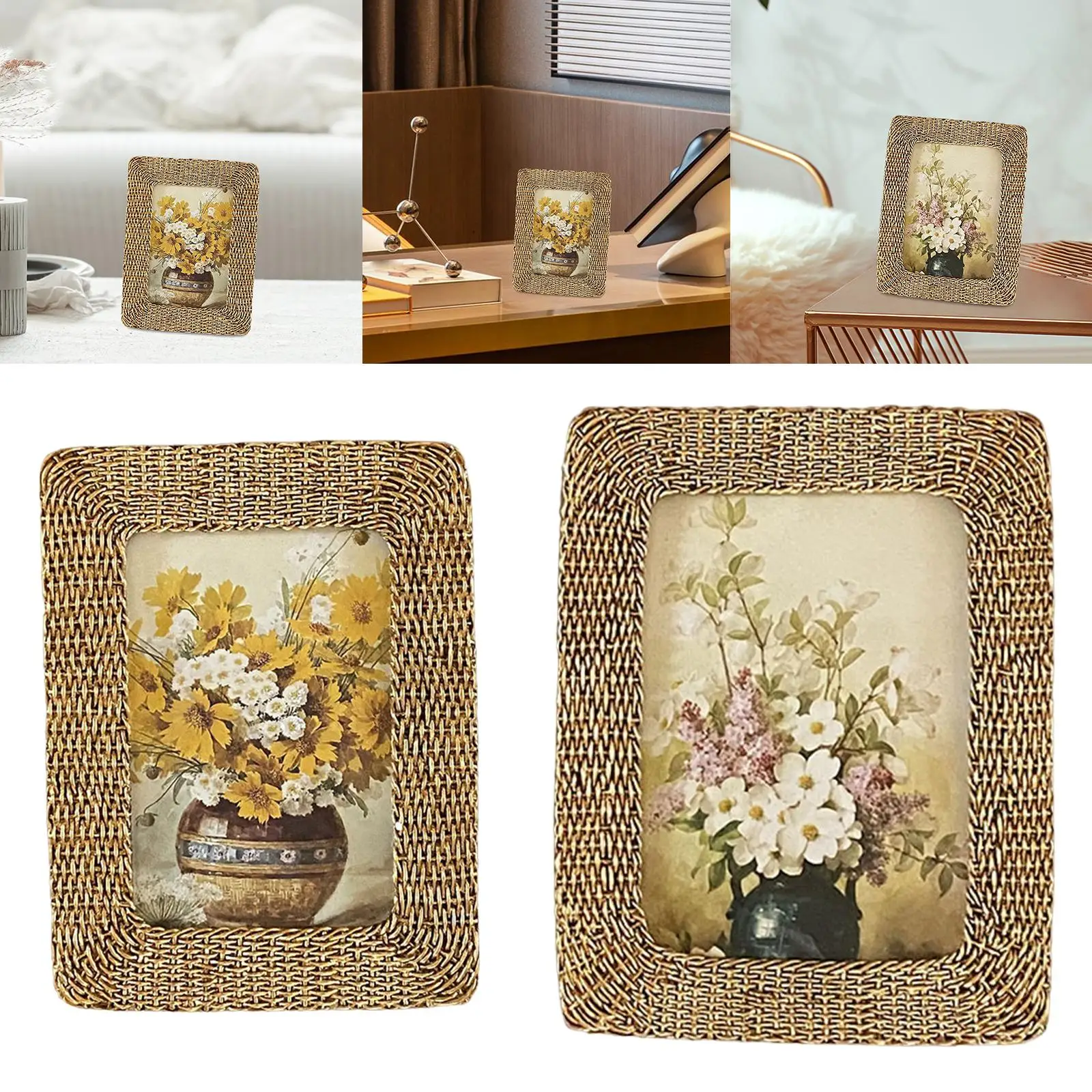 Ornate Photo Frame Display Holder Stand Tabletop Picture Frame Home Decoration