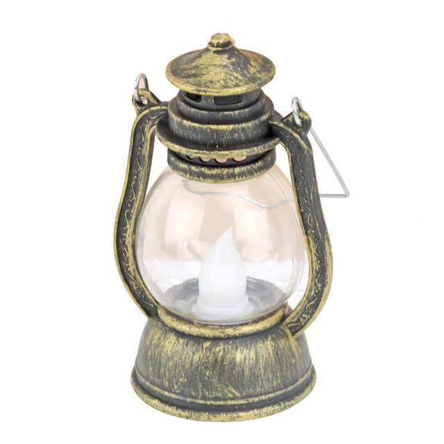 Walbest Retro Flameless Christmas LED Storm Lantern, Warm White Light  Battery Operated Pony Lantern, Antique PP Hanging Lantern with Batteries,  for