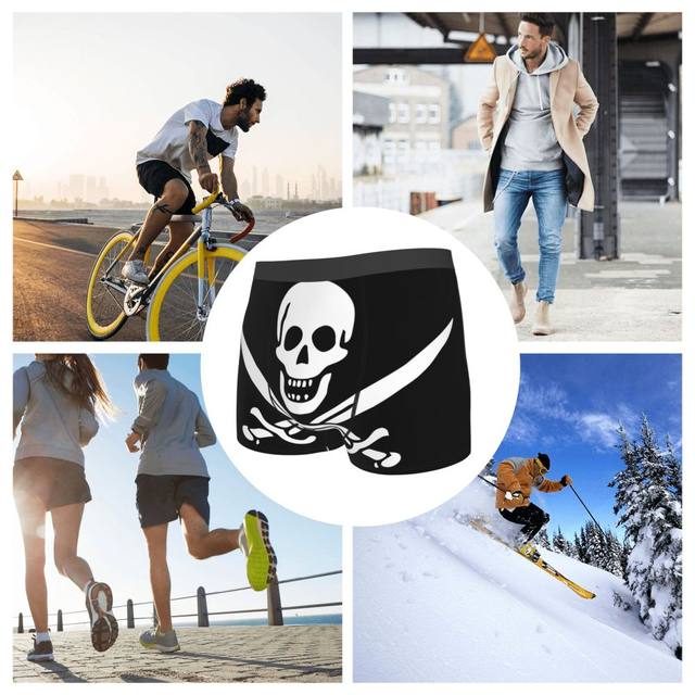 Fashion Jolly Roger Boxers Shorts Underpants Male Breathbale Pirate Skull Briefs  Underwear - AliExpress