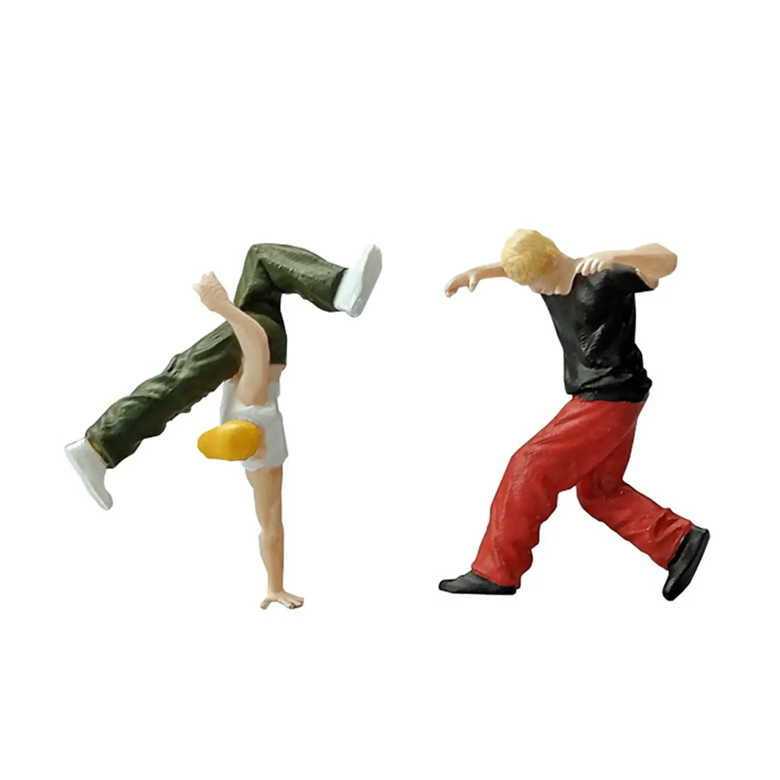 1/64 Scale Figure Street Dancer Model Handpainted for Micro Landscape Layout