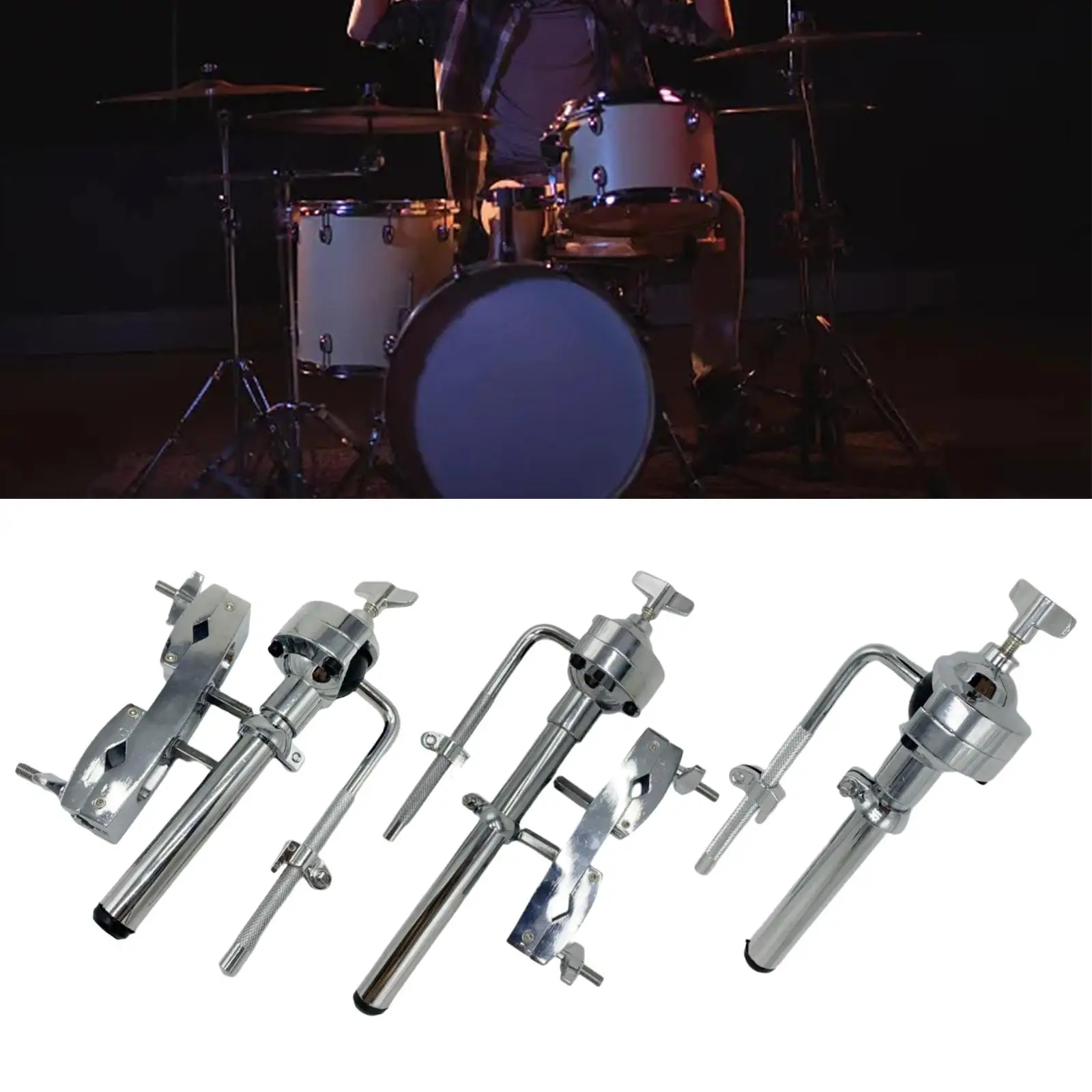 Metal Tom Drum Holder Bracket Drum Hardware Percussion Mount Holder for Drummer Musical Performance Drum Player Drum Accessories