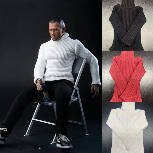 1/6 Scale Female Tight Elastic Knitted Shirt Turtleneck Office