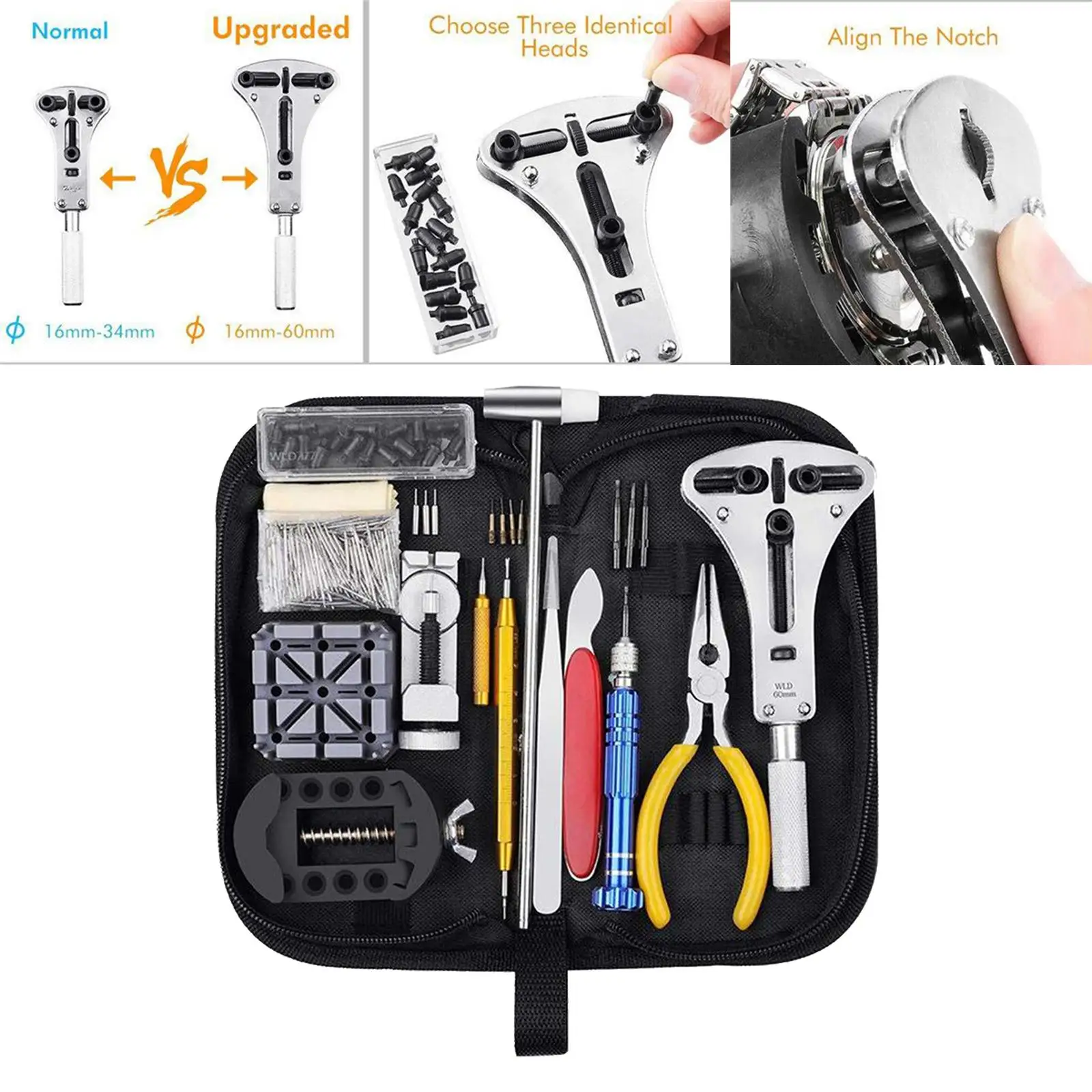 168Pcs Watch Band Case Remover Opener Holder Wrench Screwdriver Repair Tools