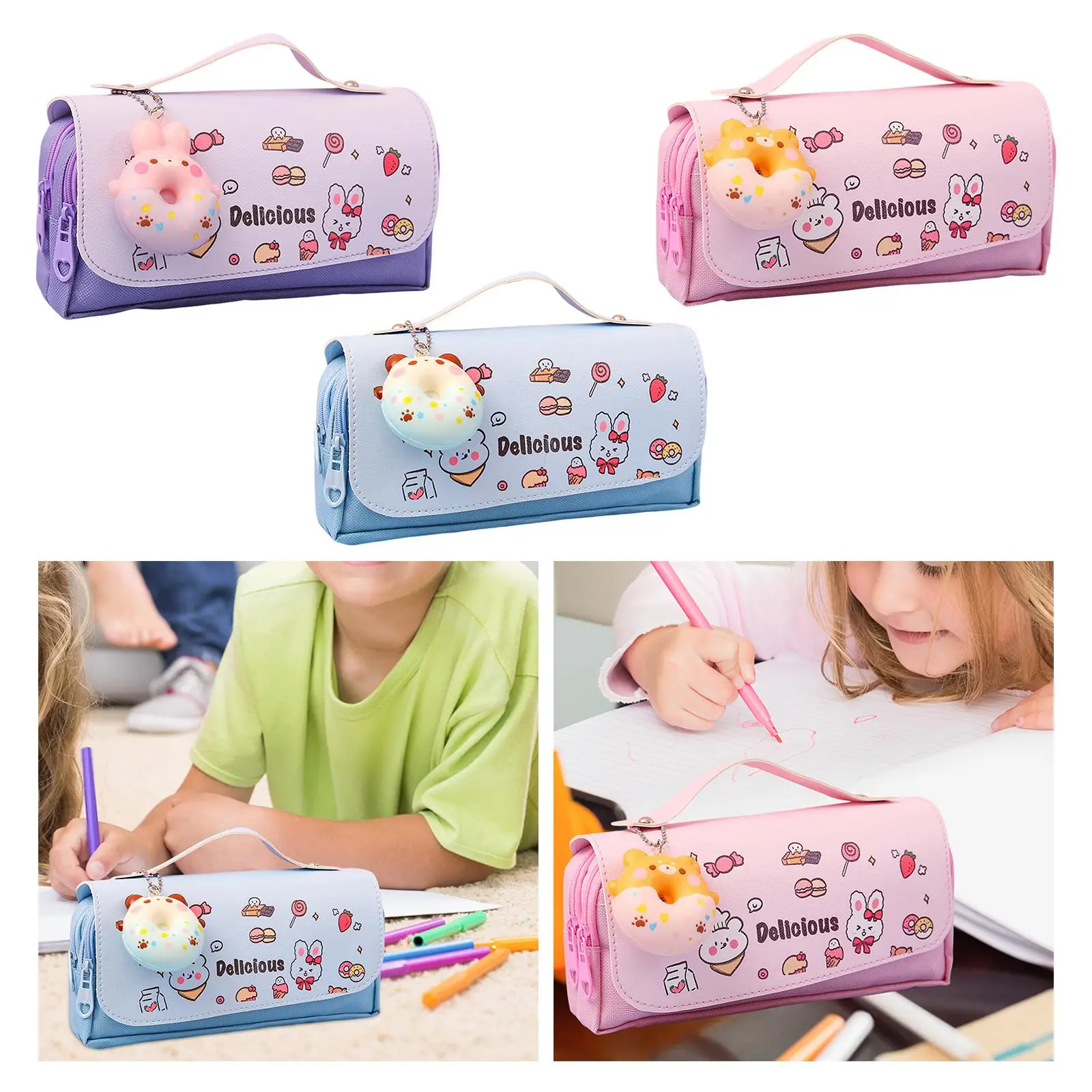 Pencil Case Portable Home Organiser Bag Toiletry Bag Stationery Pouch Bag Pen Pencil Bag for Girls Students Children Adults Kids