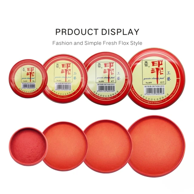 G5AA Round Red Stamp Pad Chinese Yinni Pad Quick-Dry Red Ink-Paste Red  Stamp Ink Pad - AliExpress