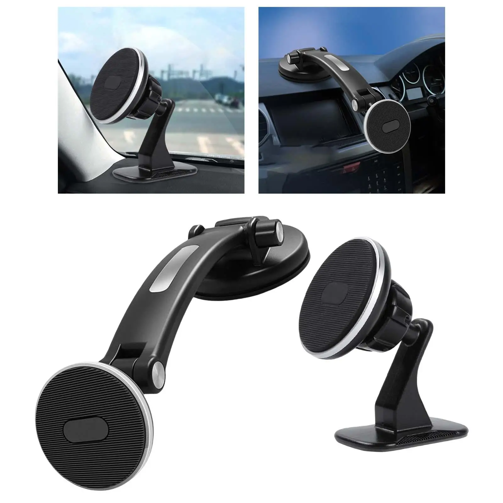 Car Mobile Phone Holder Magnetic for All Cell Phones 360 Rotate Dashboard Cradle