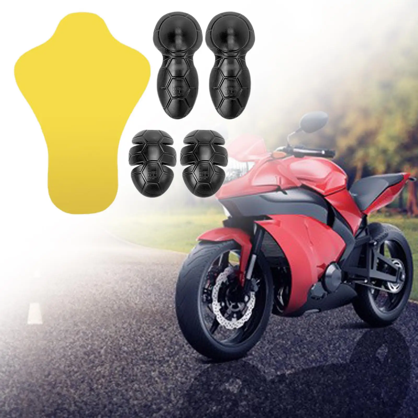 5 Pieces Motorcycle Jacket Insert Armor Protectors Set Protective Gear Back Chest Guard