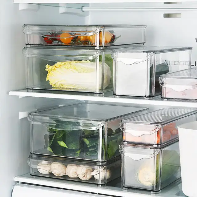 Plastic Storage Bins With lids – Perfect Kitchen Fridge Organizer, Pantry  Organization, Cabinet Organizers - 8 Pack - AliExpress