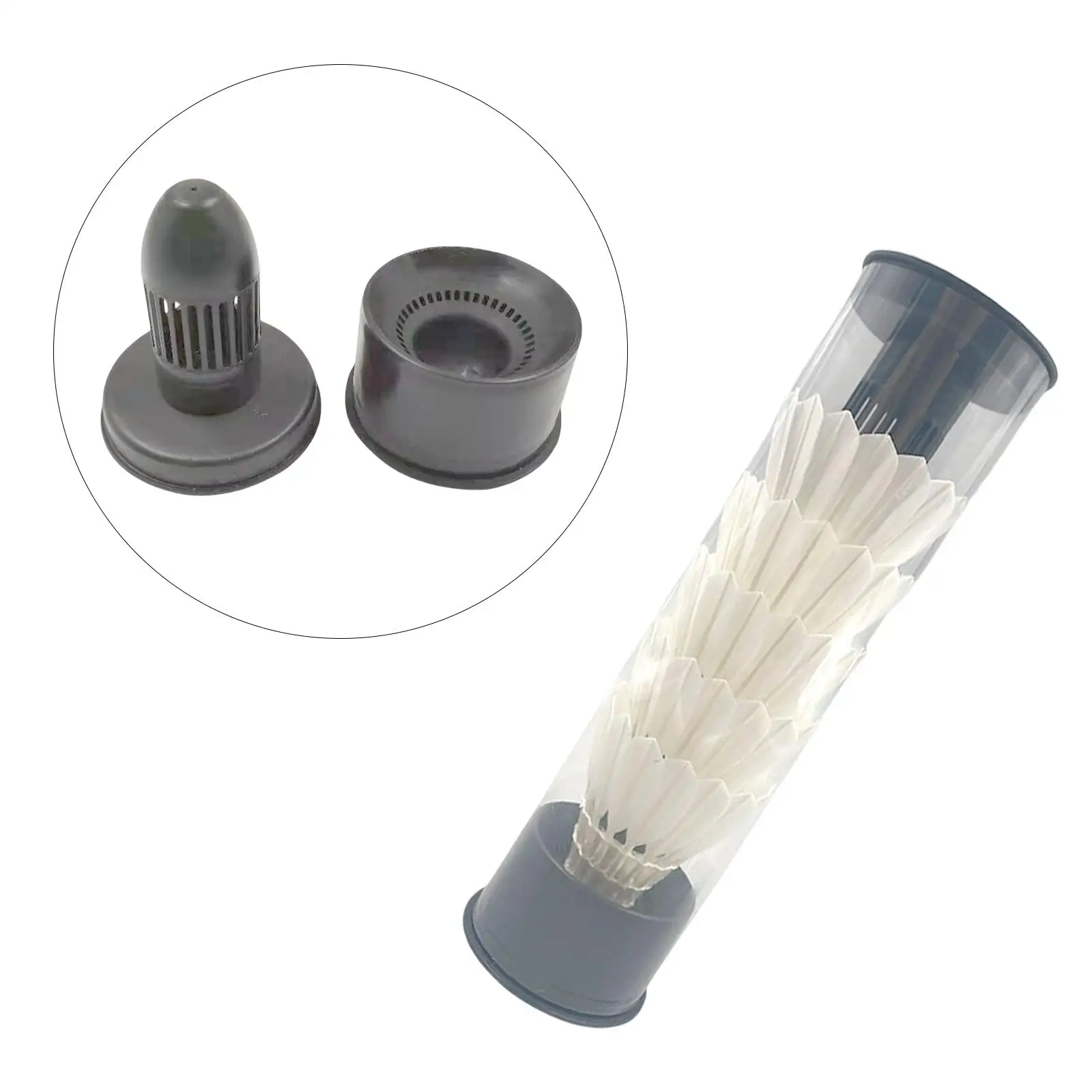 Feather Shuttlecock Humidifier Improve Beating Resistance, Shuttlecocks Badminton Storage Tube Cover 