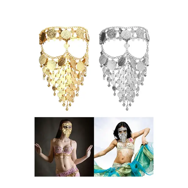 Women Belly Dance Jewelry Coin Veil, Head Chain Dance Accessories