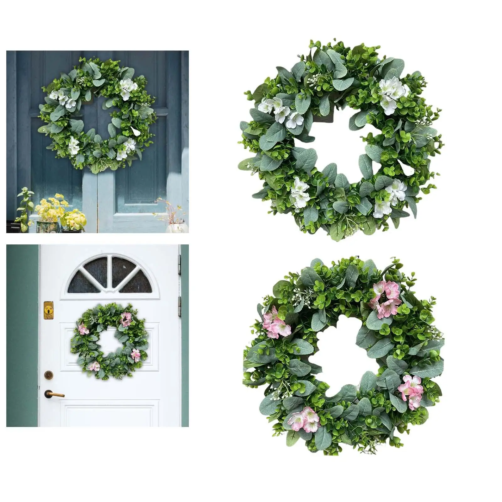 Large Floral Wreath 16.54 inch Farmhouse Season Artificial Flower for Spring Summer  Farmhouse Faux Wreath for Decoration Gifts
