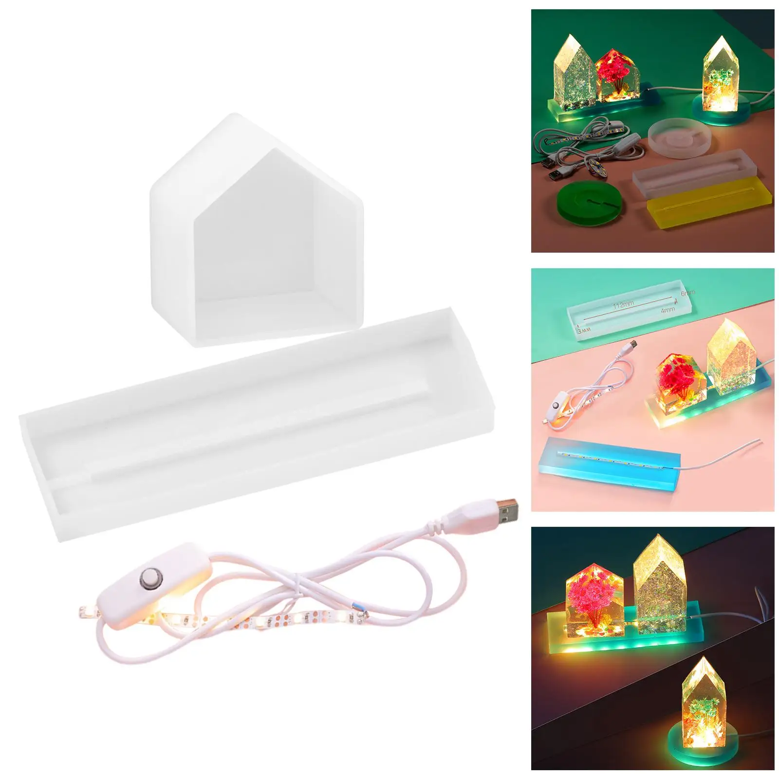 Lamp Holder Silicone  Light Base Epoxy Resin Casting  Night  Crafts Night Light Resin for Desktop Wedding Party Decor