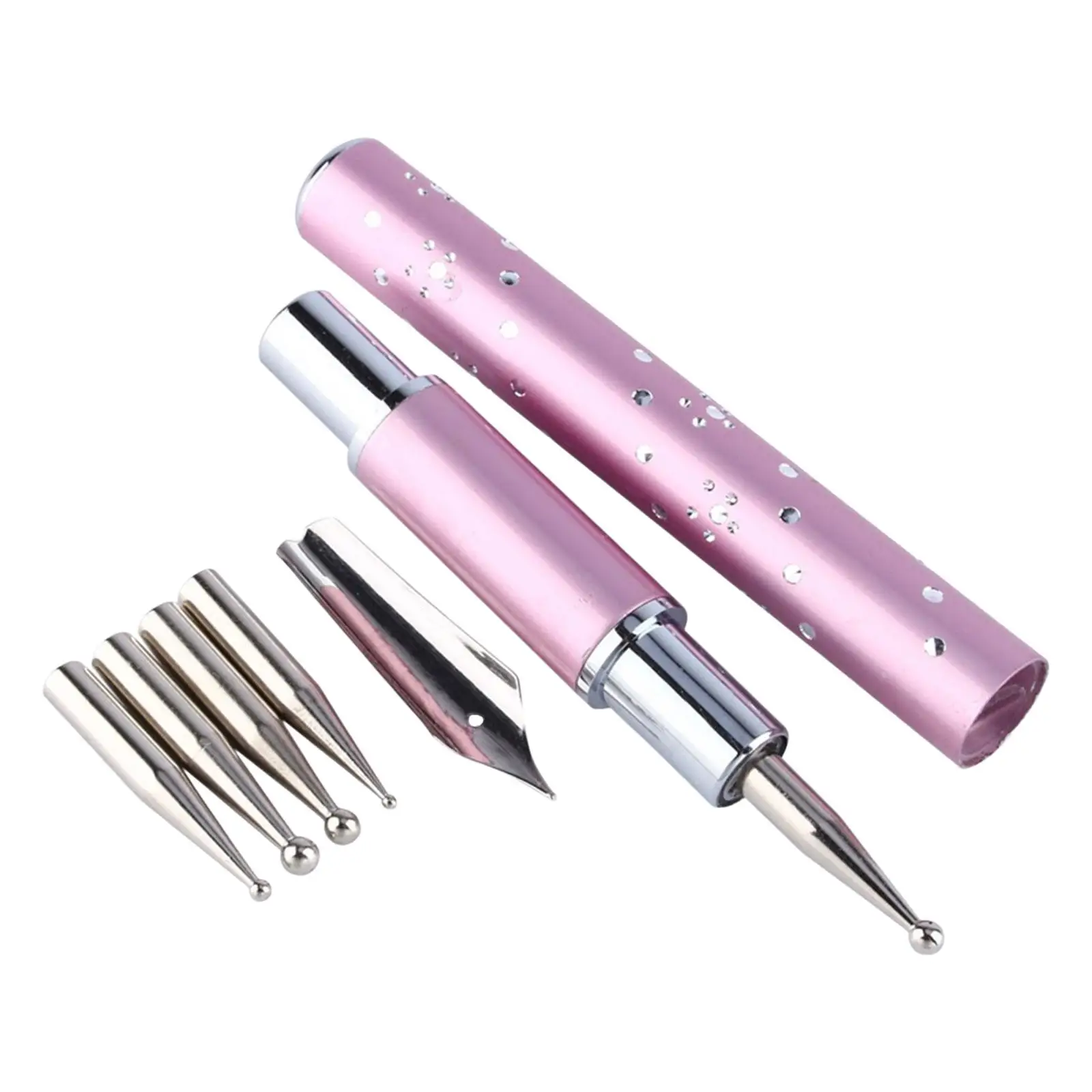 Nail Art Fountain Pen with 5 Replacement Heads Nail Art Paint Pen for Home