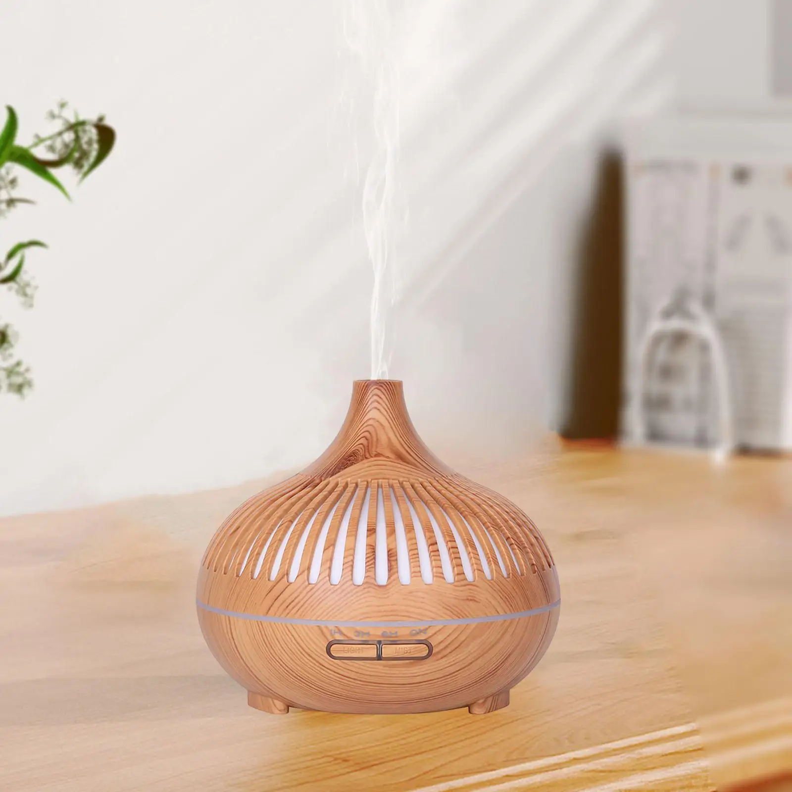 Portable Wood Grain Diffuser 500ml Whisperaroma Diffsuer Noiseless Multifunction Mini Air Humidifier Wood Grain Humidifier