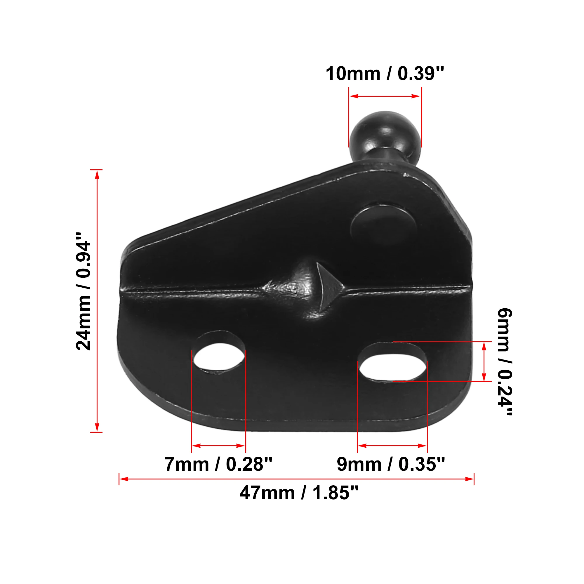 Soportes negros de montaje con pernos de bola