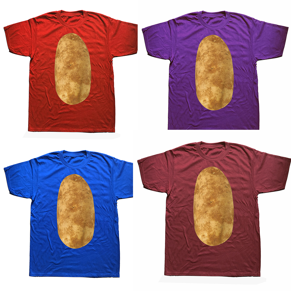Lustige Kartoffeln T Hemd Halloween Kostüm Grafik Baumwolle Streetwear Kurzarm Geburtstag Geschenk Sommer Stil T-shirt Herren Kleidung – Detail 3