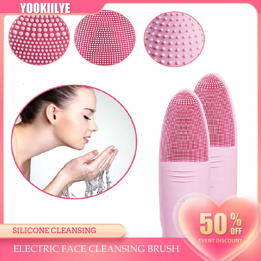 Best of Electric Face Cleansing Brush Silicone Cleansing Instrument Wireless Skin Care Deep Washing Massage Brush Ultrasonic Pore Cleane Reviews & Tips