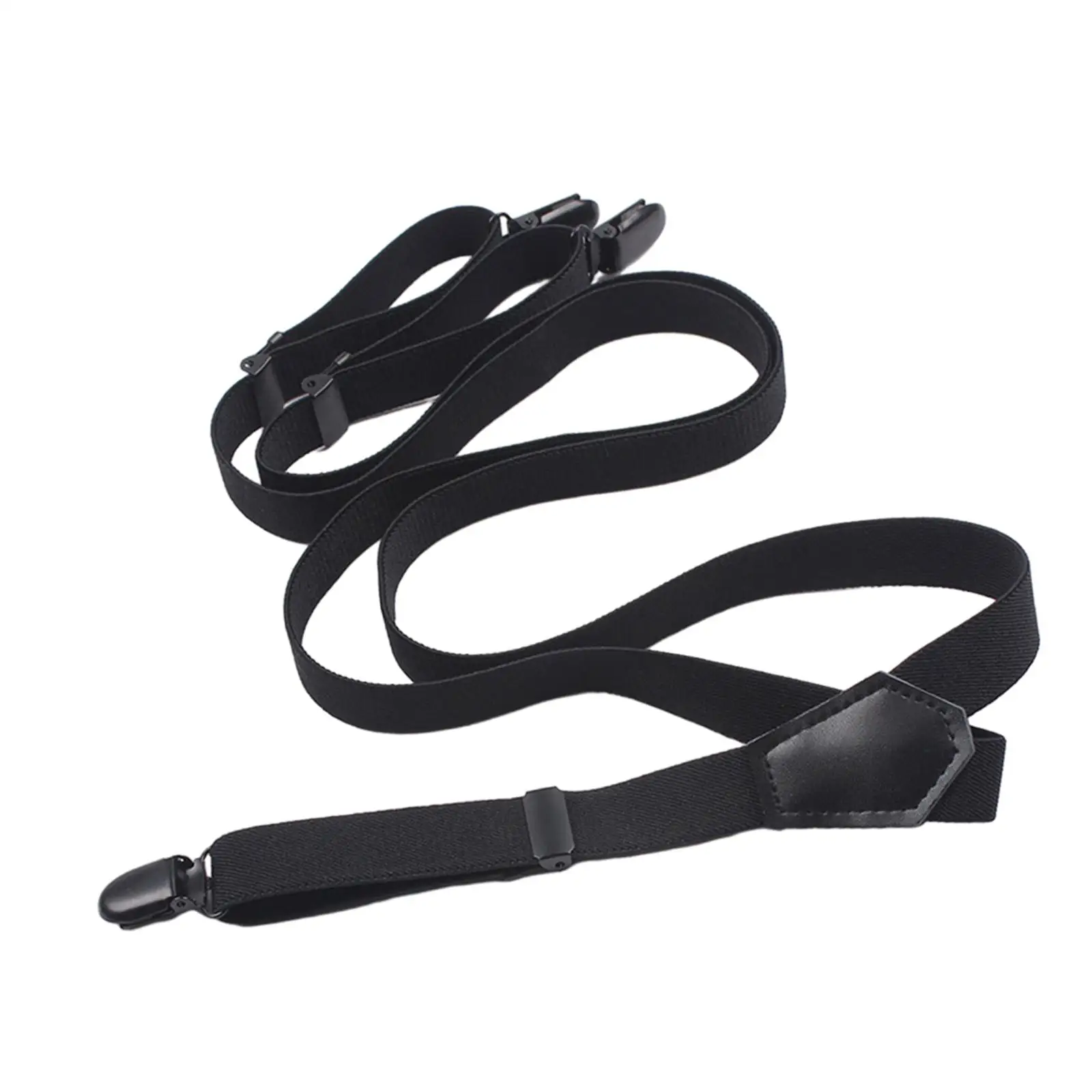 Men`s Suspenders Durable 2cm Wide Belt Adjustable Leather Strap Fashion with 3 Clips Elastic Straps Father/husband`s Gift