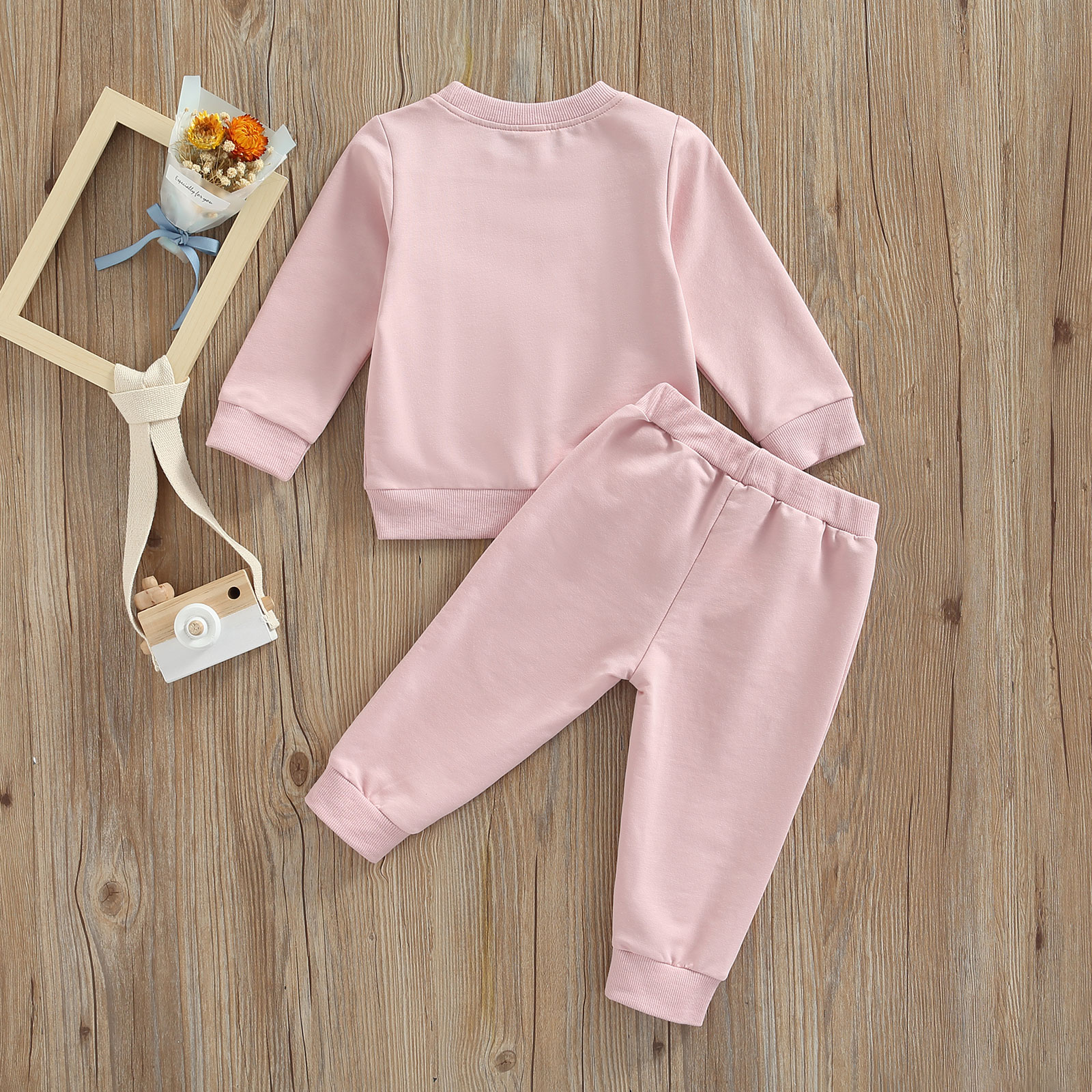 FOCUSNORM 0-5Y Herbst Baby Mädchen Schwester Schöne Kleidung Sets Brief Gedruckt Lange Hülse Pullover Sweatshirt + Hosen – Detail 11
