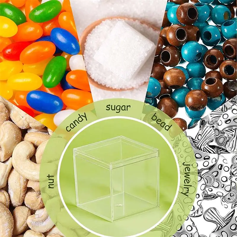 12-teilige transparente Acrylboxen mit Deckel, Kunststoff-Organizer, Geschenkverpackung, Lebensmittel-Süßigkeiten-Aufbewahrungsbehälter für die Präsentation zu Hause – Detail 10