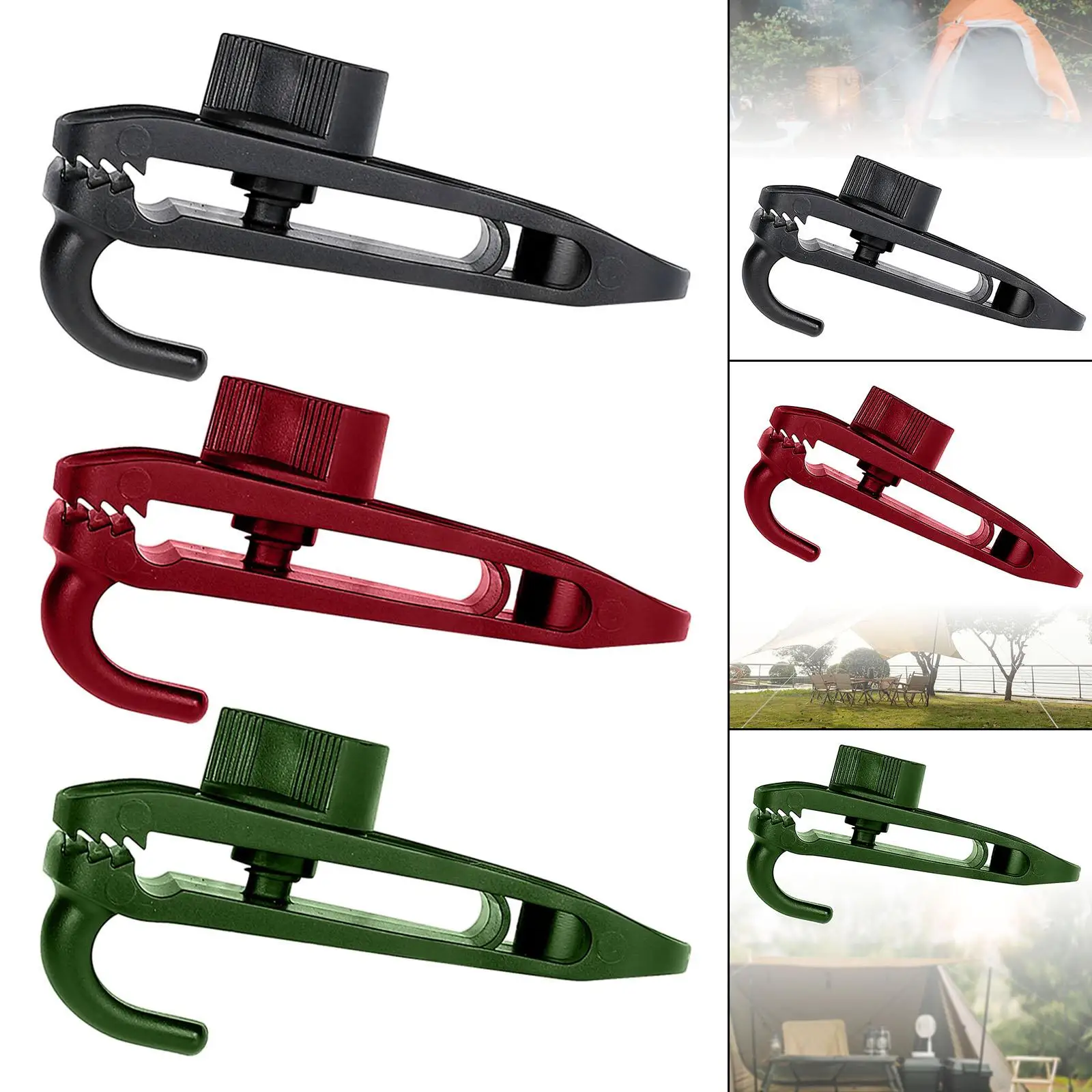 5Pcs Tarp Clips with Hook Fixing Heavy Duty Rope Barb Tensioner Durable Covers Lock Grip Clamps for Canvas Outdoor Canopies Car
