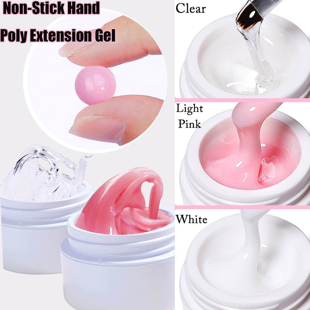 Best of 15 / 5ml Pink / White / Clear Non-Stick Extension Solid Gel 2023's Acrylic Poly Builder Nail Gel 1*Jar DIY Manicure UV Extension Gel & Reviews & Tips