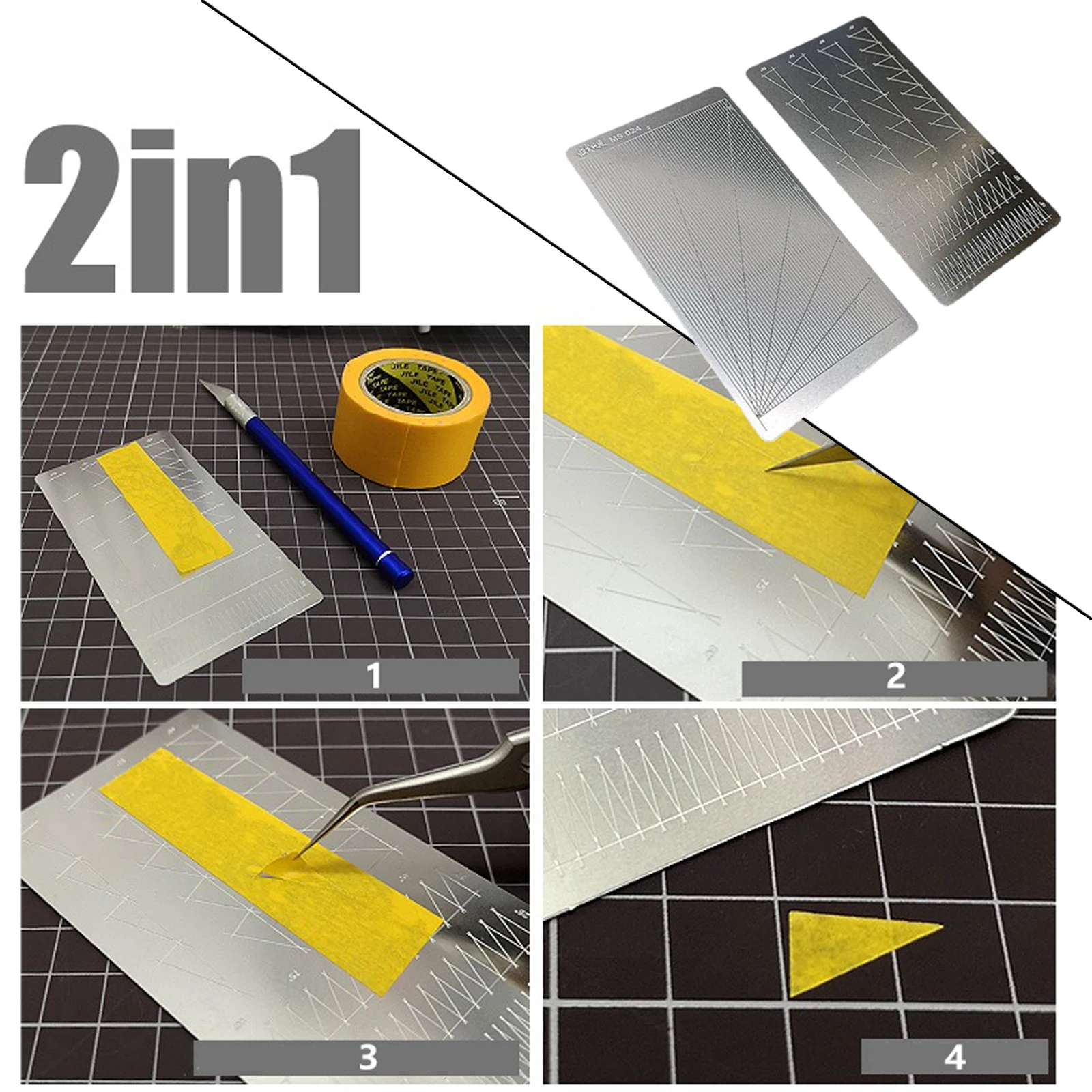 Model Mask Multi-Angle  Groove Two  Spray Paint Models Sheet Tape Easy Cutting Metal Plate Accessory for Gundam  Tool