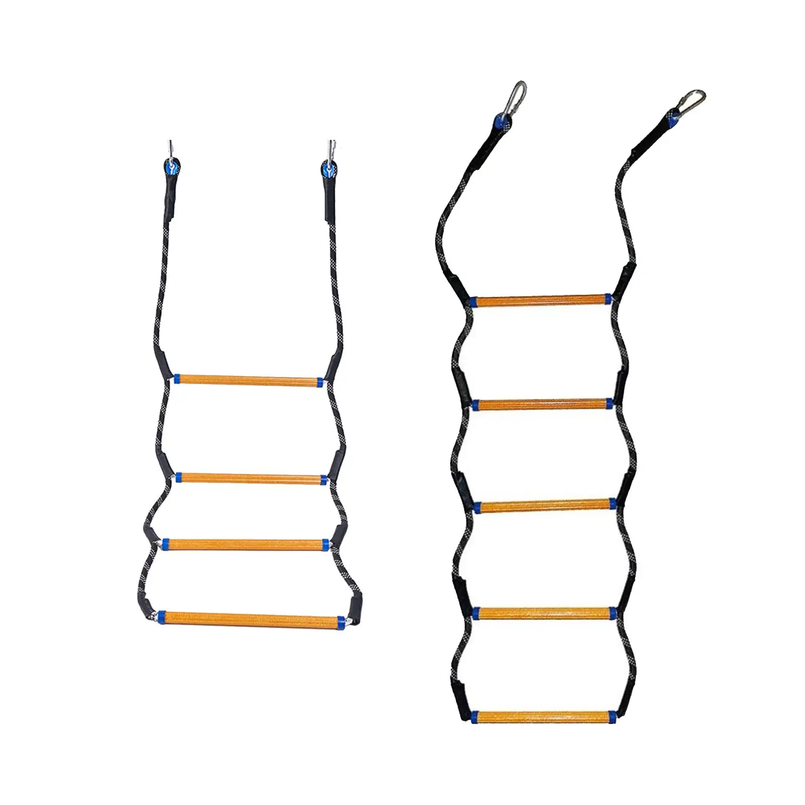 Boat Rope Ladder Assist Boarding Ladder Resin Rungs Climbing Ladders for Inflatable Boat Kayaking Sailing Motorboat Fishing Boat