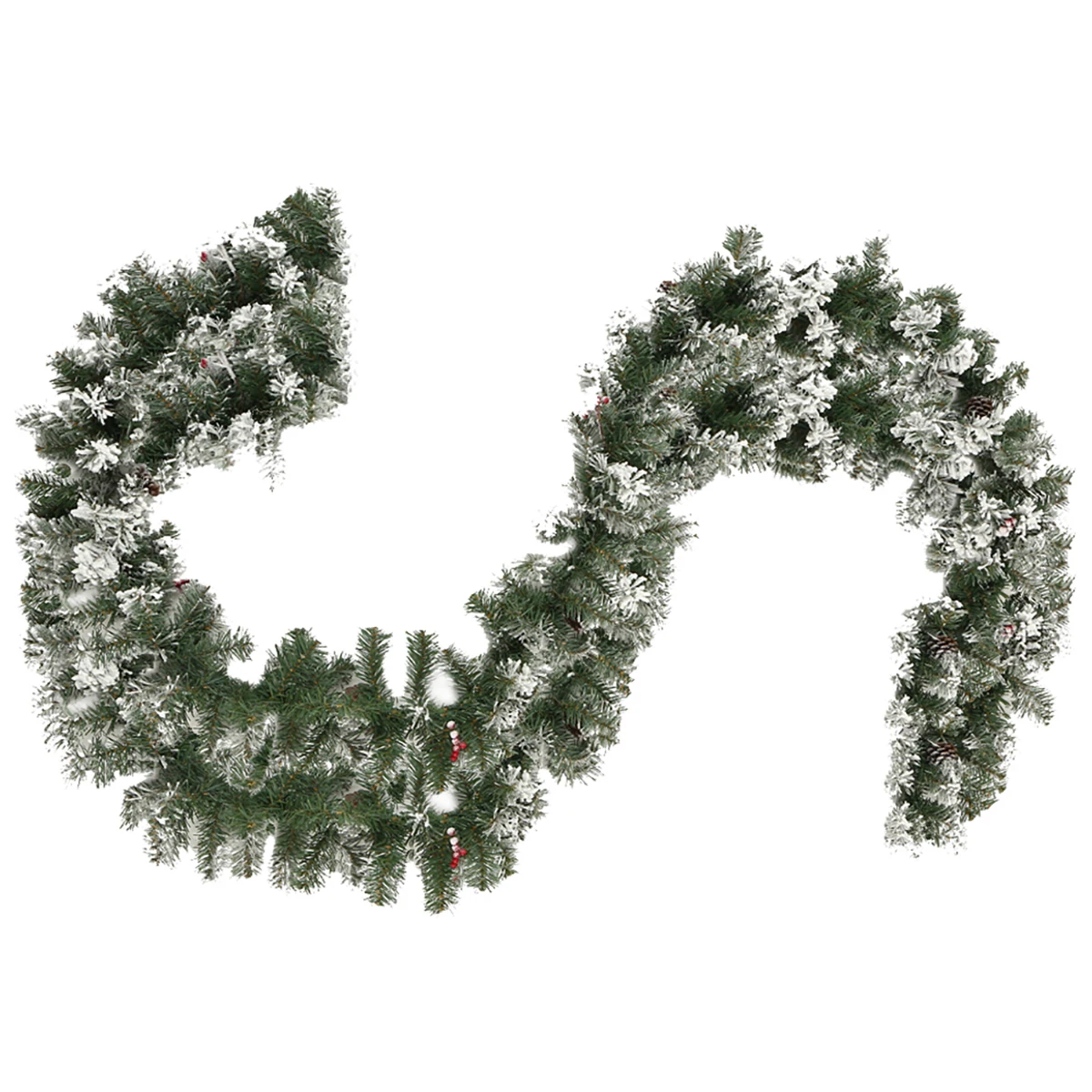2.7M Christmas Garland Artificial Snow Frosted Christmas Wreath Xmas Home Party Decoration Wall Window Rattan Hanging Ornament