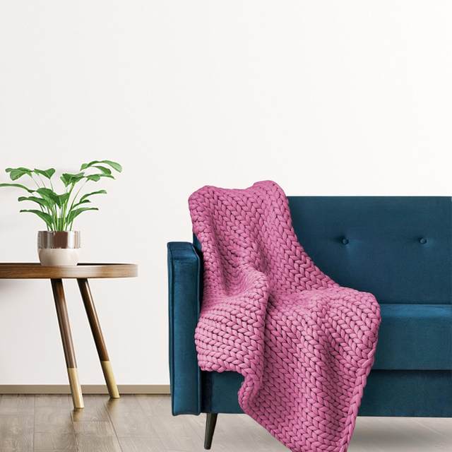 Fashion Chunky Yarn Blanket, Warm Thick Blanket, , Throw Blanket for Bedroom
