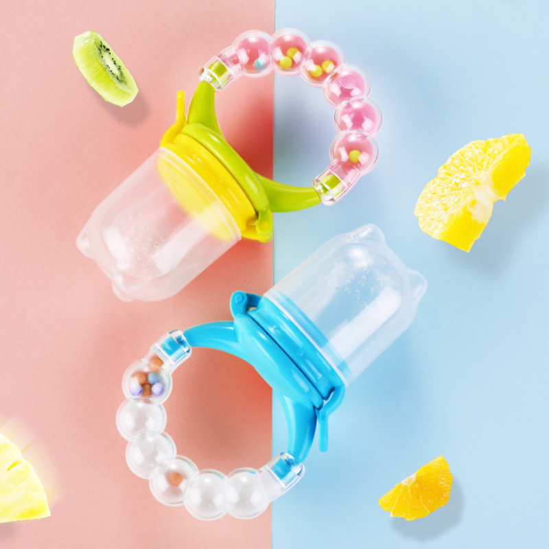 Description Picture 2 of itemBaby Food Nibbler Feeding Spoon Bell Ring Juice Extractor Pacifier Chew Silicone Gum Fruit Vegetable Bite Eat Auxiliary Bottles
